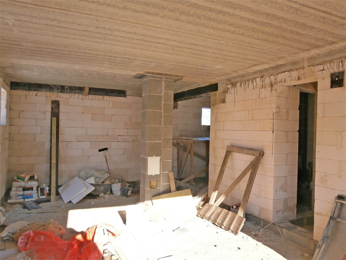 Mājas projekts Dina, foto no mājas būvniecības gaitas