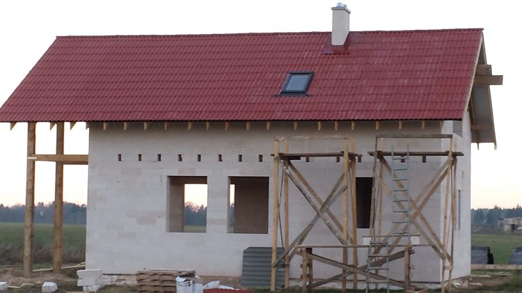 dzīvojamās mājas projekts "Rita 2" būvniecības procesa bildes