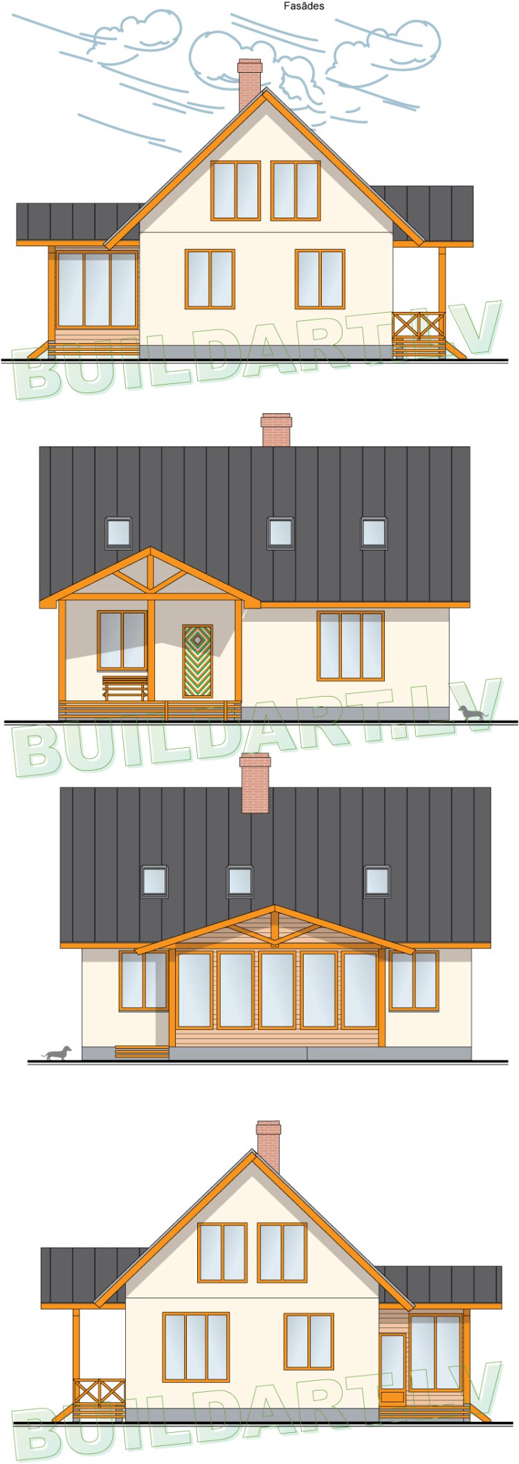Dzīvojamās mājas projekts "Vineta", fasādes