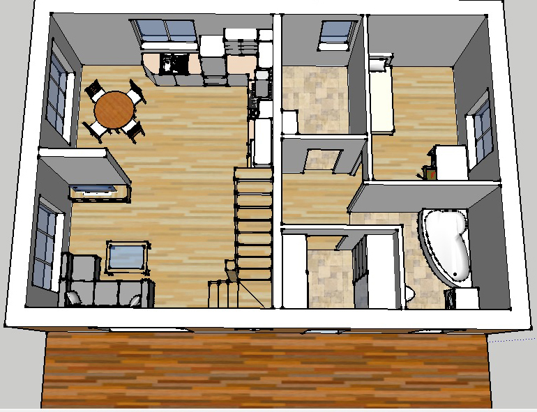 Mājas projekta "Aldis LUX" trīsdimensiju interjera vizualizācijas