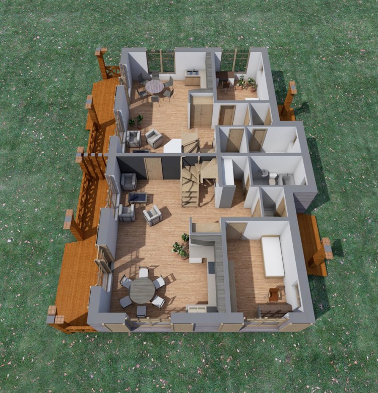 Dzīvojamās mājas - dīvņu mājas projekts "Diāna" - vizualizācijas