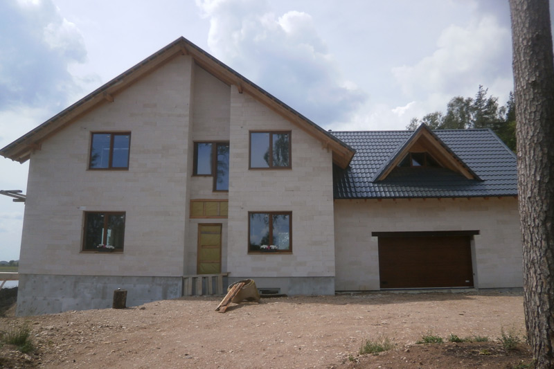 Vērienīgas dzīvojamās mājas projekts "Vēsma" - būvniecības procesa bildes