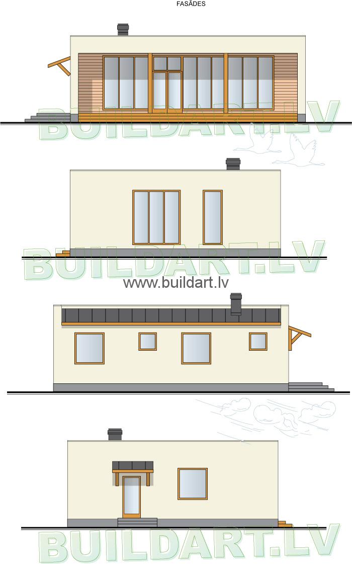 Dzīvojamās mājas projekts, fasādes