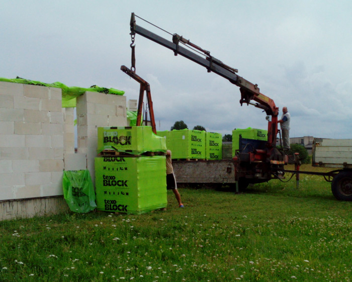 Dzīvojamās mājas projekts RITA, būvniecības process pašu spēkiem, bildes