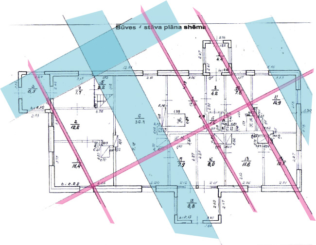 Esošas ēkas rekonstrukcijas projekts, esošās ēkas plāns