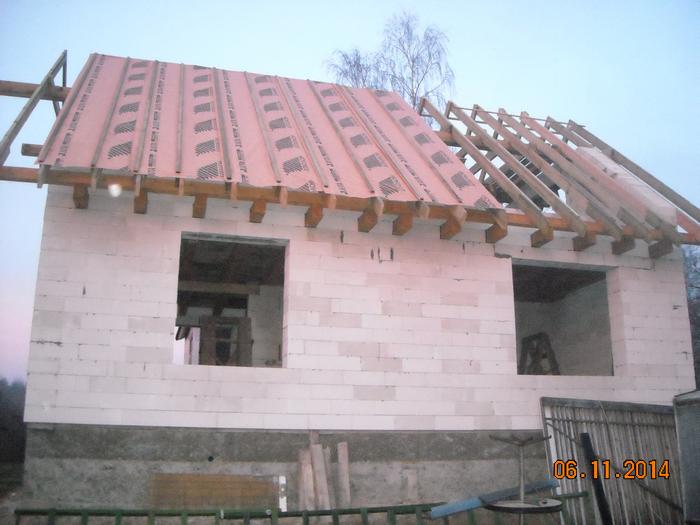 Mājas projekts "Aldis" - mājas būvēšanas procesa bildes, jumta konstrukcija
