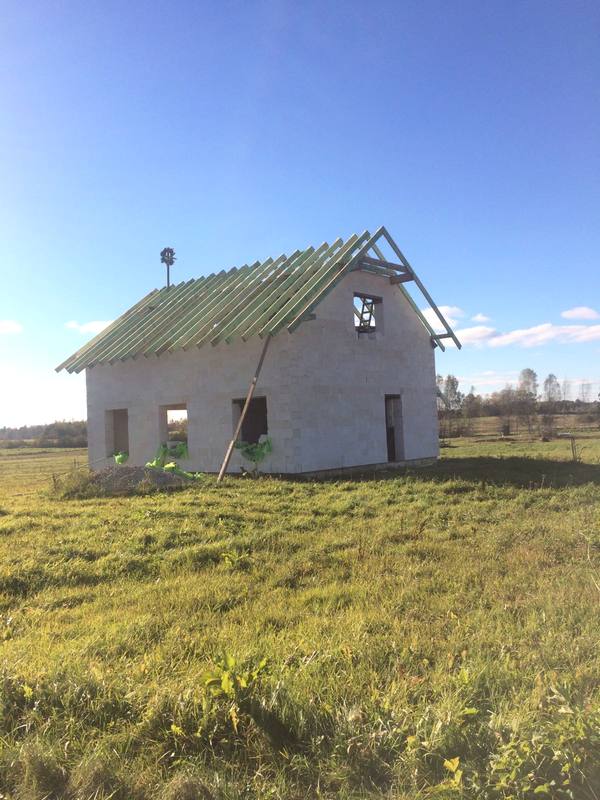 mājas projekts "Rita", būvniecības bildes