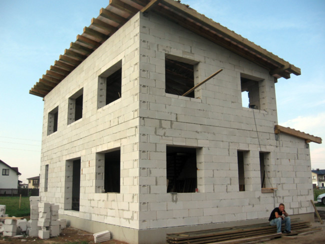 Mājas būvniecības bildes, projekts 123kvm