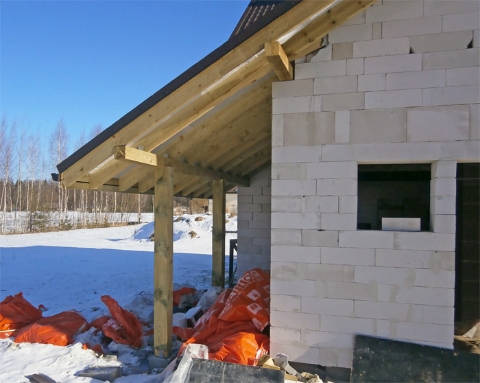 Mājas projekts Dina, foto no mājas būvniecības gaitas