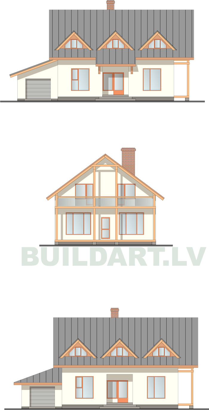 Mājas projekts "Aleksis", pilnā versija (180 kvadrātmetri)