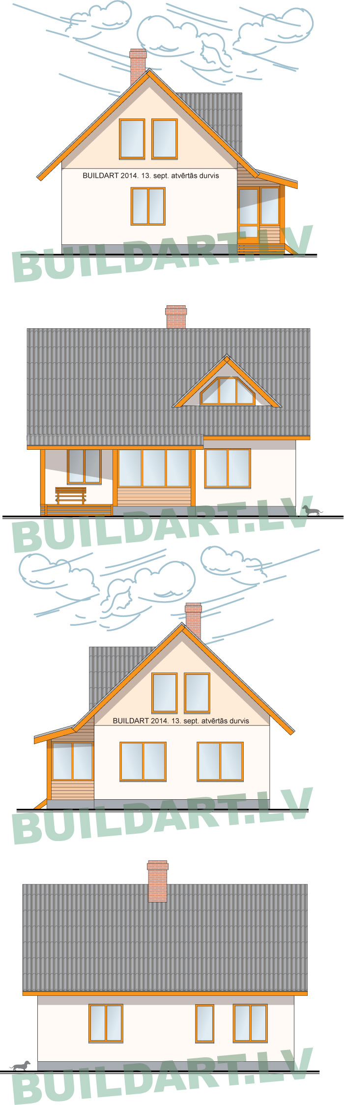 Mājas projekts "Aldis", fasādes