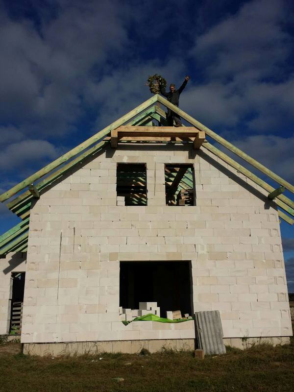 mājas projekts "Rita", būvniecības bildes