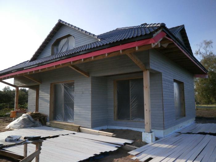 Koka statņu, koka karkasa mājas projekts, mājas projekts "Mārtiņš", būvniecības procesa bildes