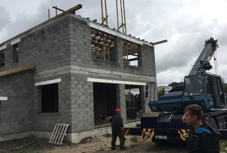 Mājas projekts "Kaspars", būvniecības bildes