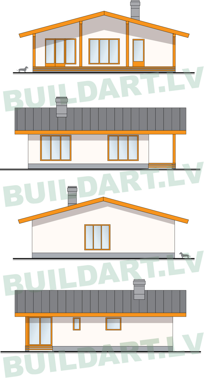 Vienstāvīgas mājas projekts "Eižens", platība 88 kvadrātmetri