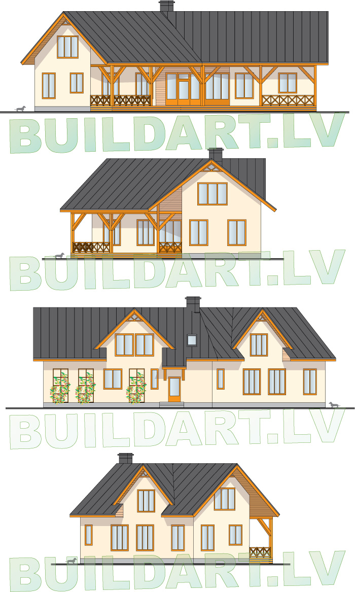 Dzīvojamās mājas projekts "Kārlis" - fasādes