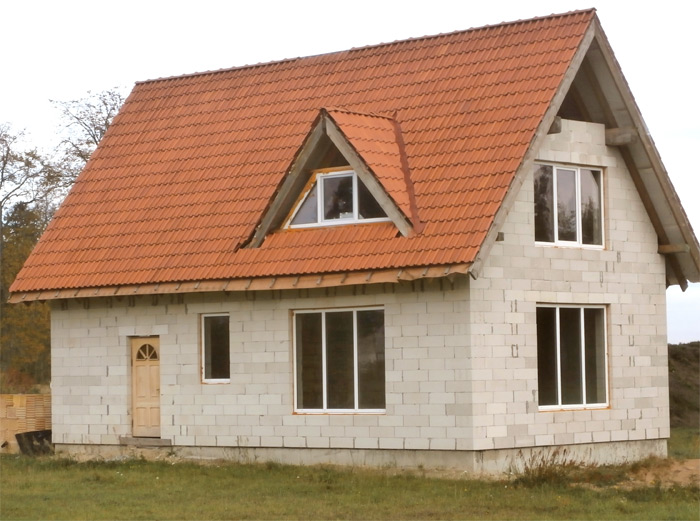 Mājas tipveida projekts "Ansis", bildes no būvēšanas procesa