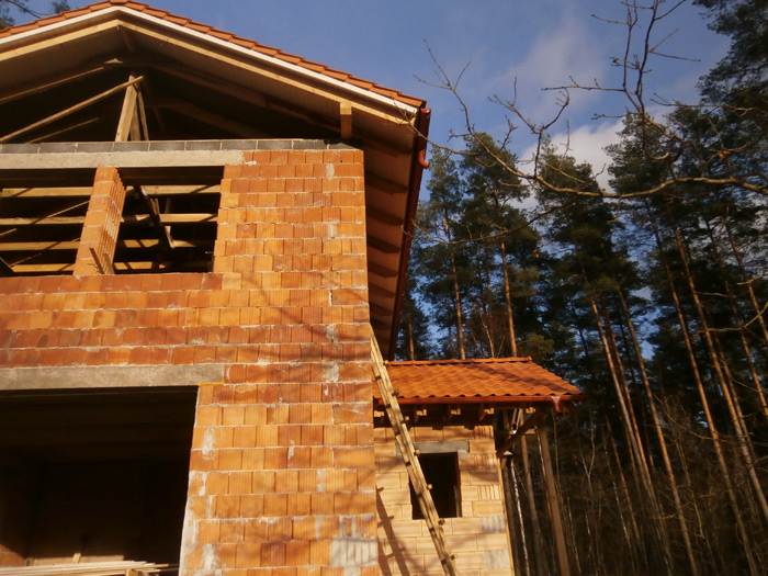 Ekonomiskas, ērtas divstāvu mājas projekts 110kvm, būvniecības bildes