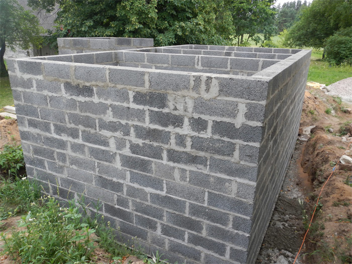 Pagraba projekts - būvniecības process, sienas