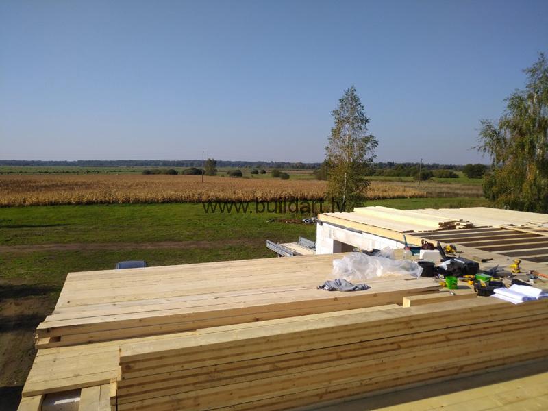 Gāzbetona sienu pašrocīga būvēšanaDzīvojamās mājas būvēšana pašu spēkiem - otrā stāva melnā grīda