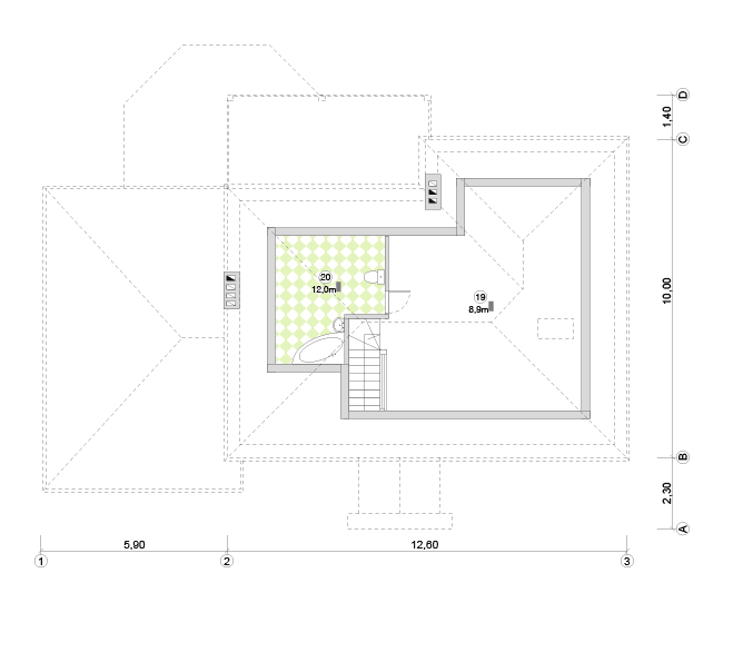 Plaša savrupmāja, projekts, 400m2