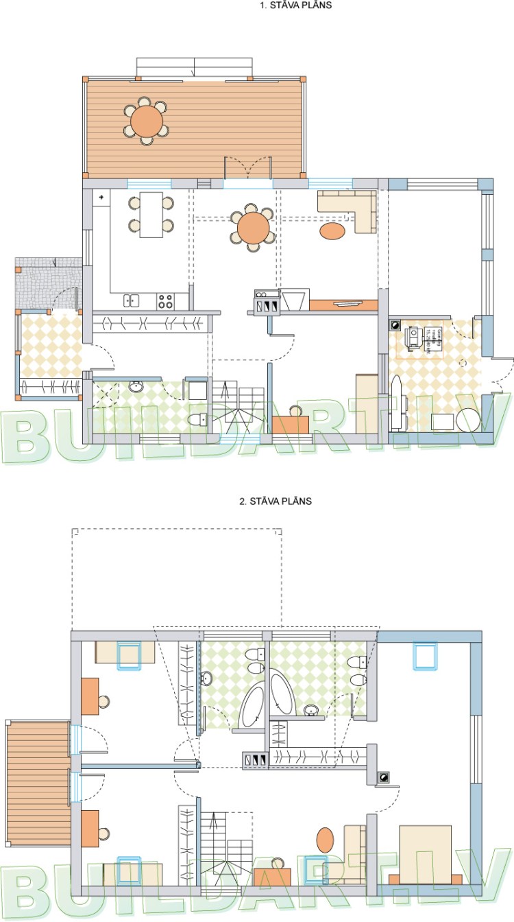 Dzīvojamās mājas rekonstrukcijas projekts - stāvu plāni