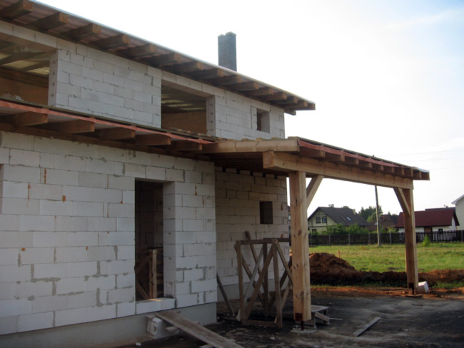 Mājas būvniecības bildes, projekts 123kvm