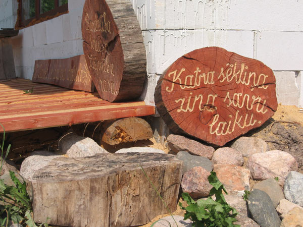 kokgrebumi koka baļķa ripās