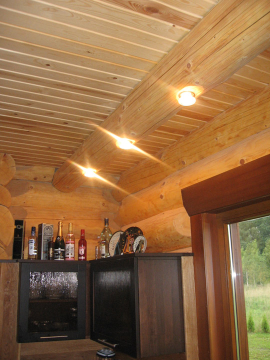 Guļbaļķu pirts projekts, interjers