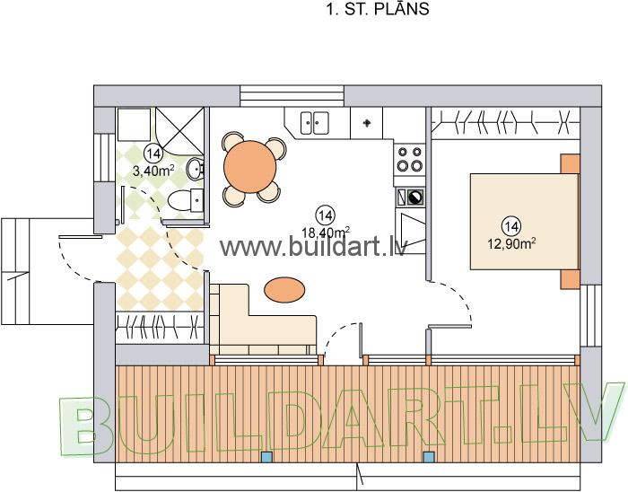 Saimniecības ēkas projekts, plāns