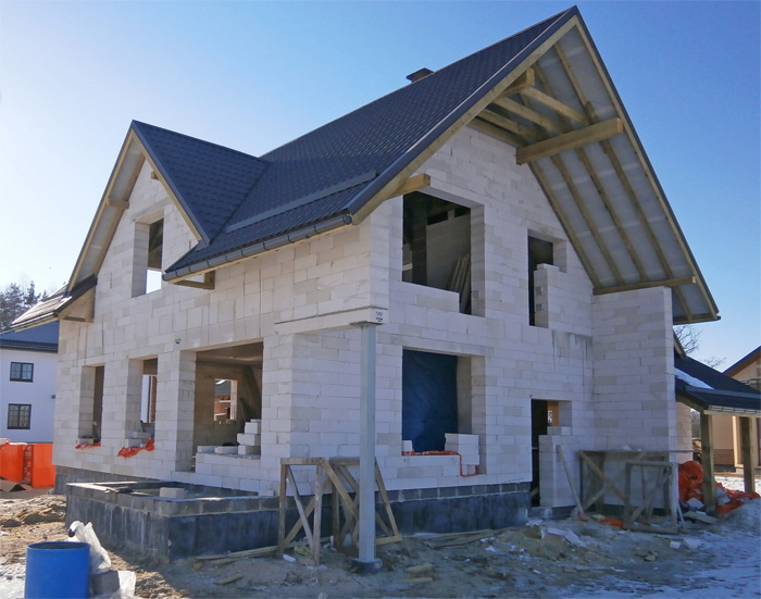 Mājas projekts Dina, foto no mājas būvniecības gaitas