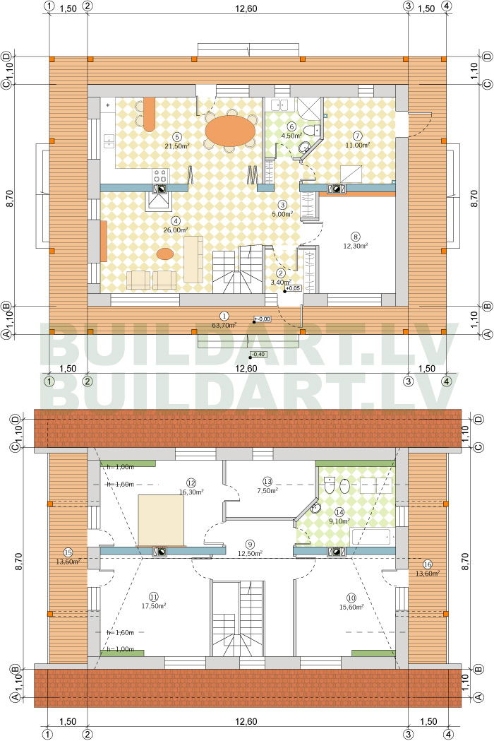 Ekomājas, pasīvās mājas projekts, plāni