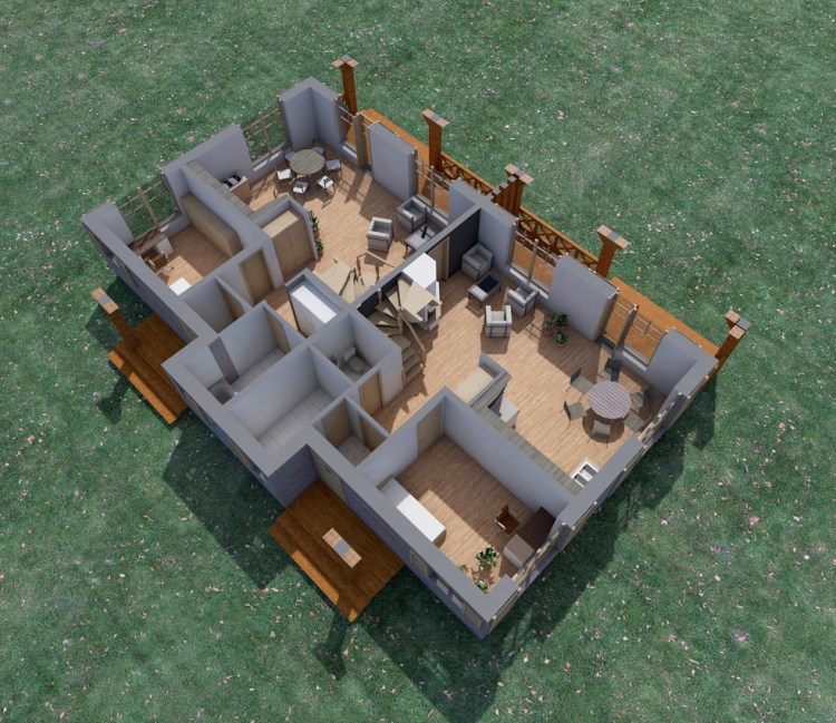 Dzīvojamās mājas - dīvņu mājas projekts "Diāna" - vizualizācijas