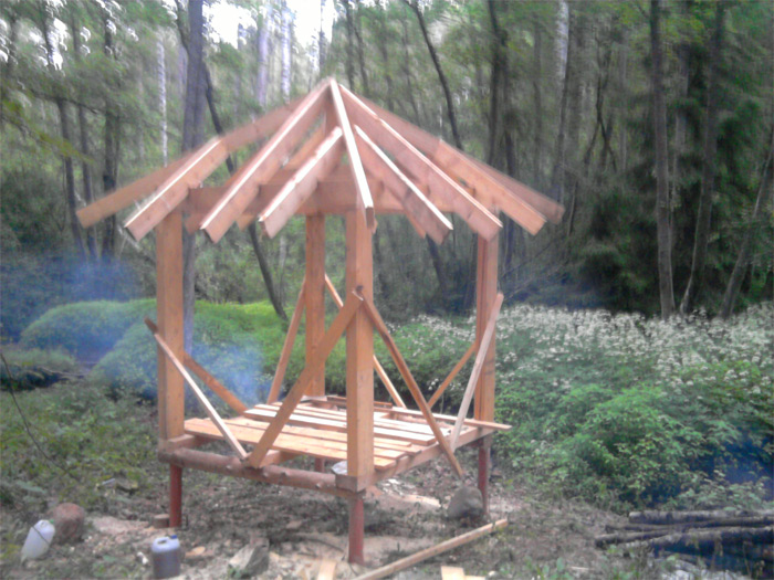 Paviljona projekts, būvniecības process