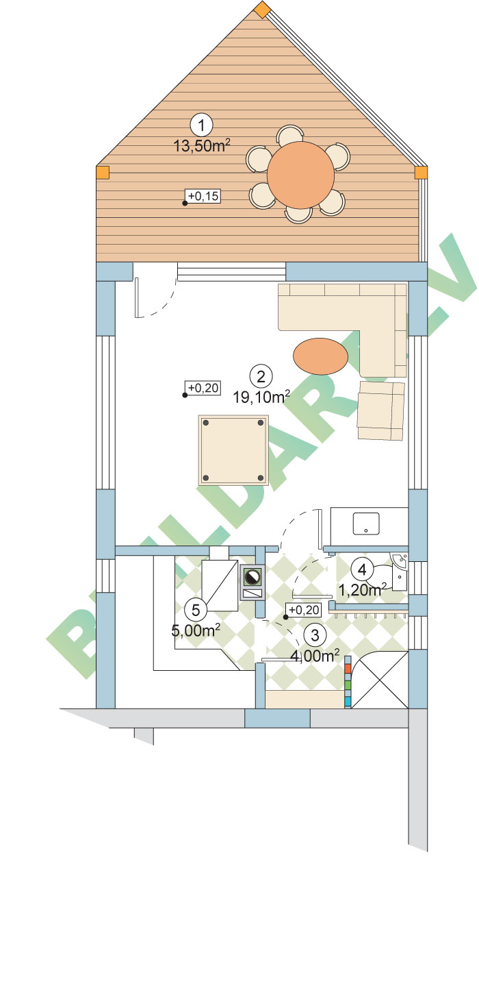 Rekonstrukcijas projekts - pirts un atpūtas telpas pie dzīvojamās mājas, plāns