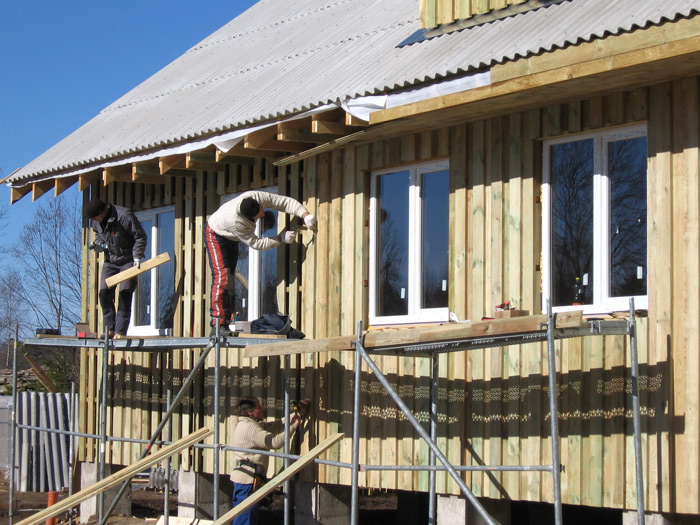 Saimniecības ēkas projekts, būvniecības process