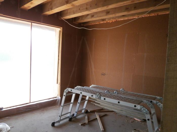 Koka statņu, koka karkasa mājas projekts, mājas projekts "Mārtiņš", būvniecības procesa bildes