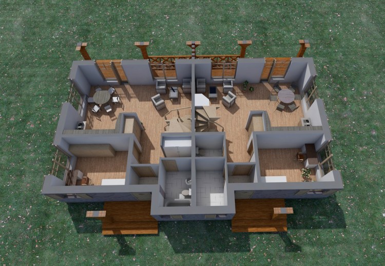 Dzīvojamās mājas - dīvņu mājas projekts "Diāna" - vizualizācijas