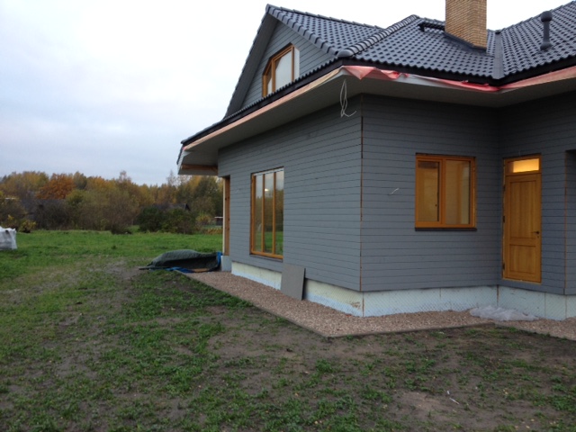 Koka statņu, koka karkasa mājas projekts, mājas projekts "Mārtiņš", būvniecības procesa bildes