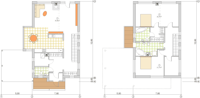 ekonomiska un plaša ģimenes dzīvojamā māja