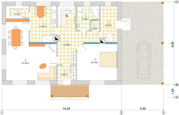 Ērta un praktiska lauku māja 220m2 projekts