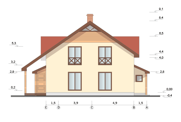 Ekonomiska ģimenes māja, projekts, 140m2 Ekonomiska ģimenes māja, projekts, 140m2