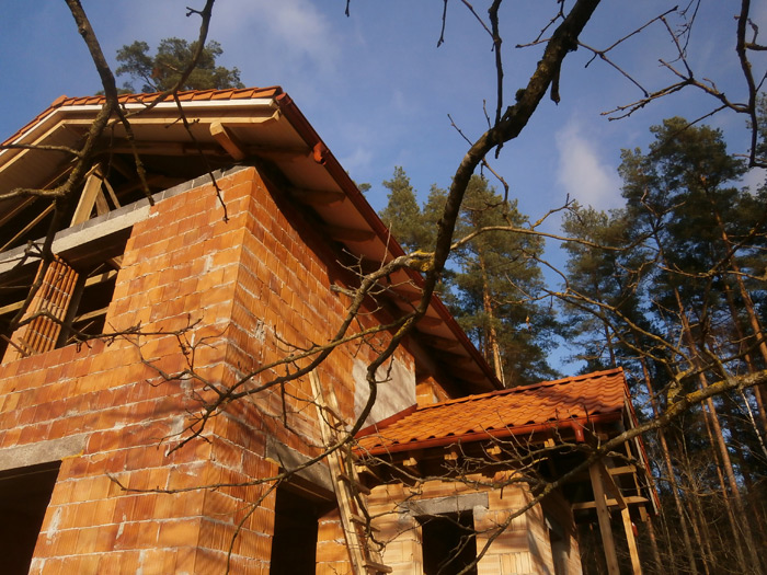 Ekonomiskas, ērtas divstāvu mājas projekts 110kvm, būvniecības bildes