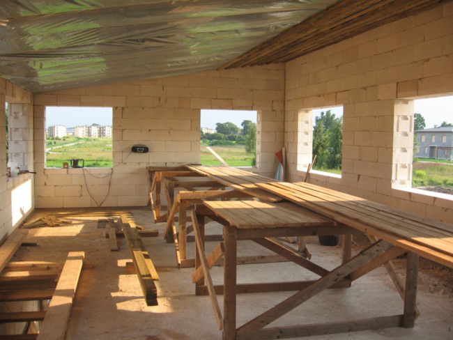 Mājas būvniecības bildes, projekts 123kvm