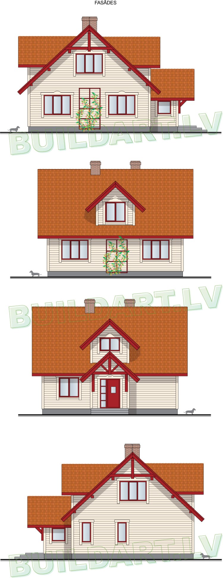 Dzīvojamās mājas projekts "Imants" - fasādes