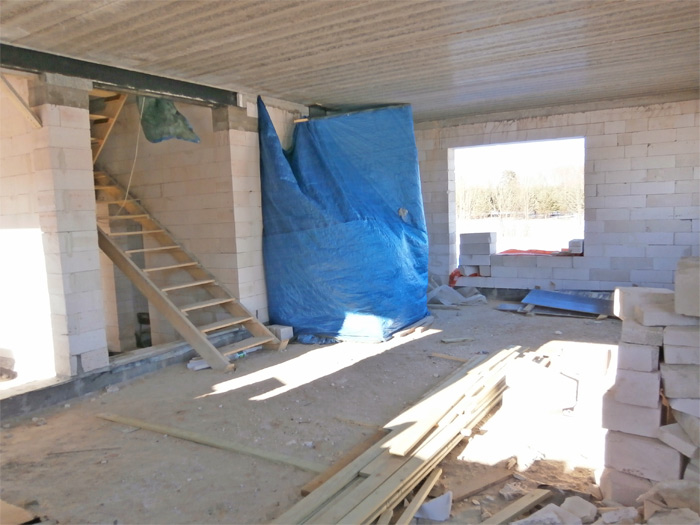 Mājas projekts Dina, foto no mājas būvniecības gaitas