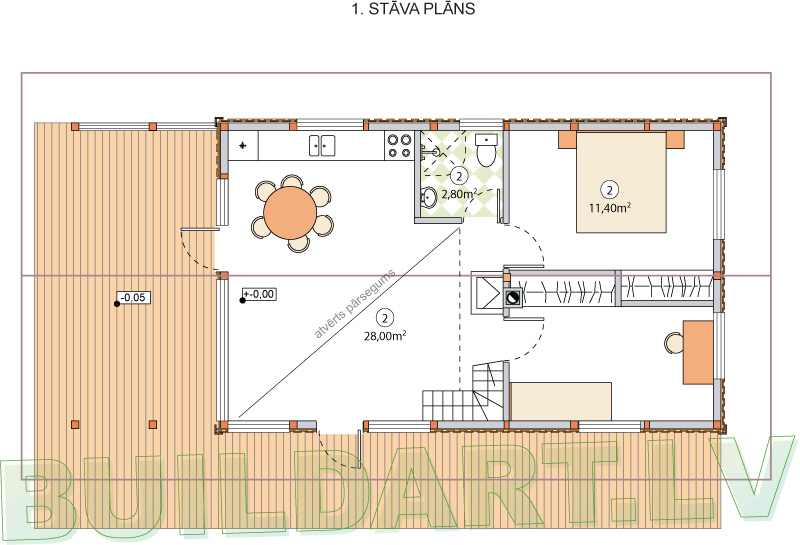 Brīvdienu mājas projekts "Inga" - plāns