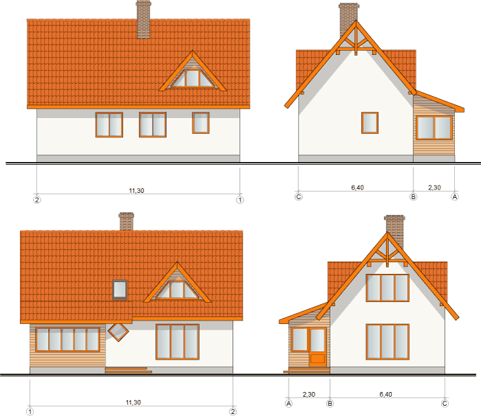 Ekonomiska 110kvm māja, plāni