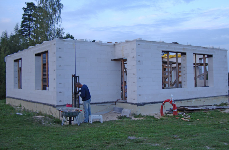 Mājas projekta "Valentīna" būvniecības process