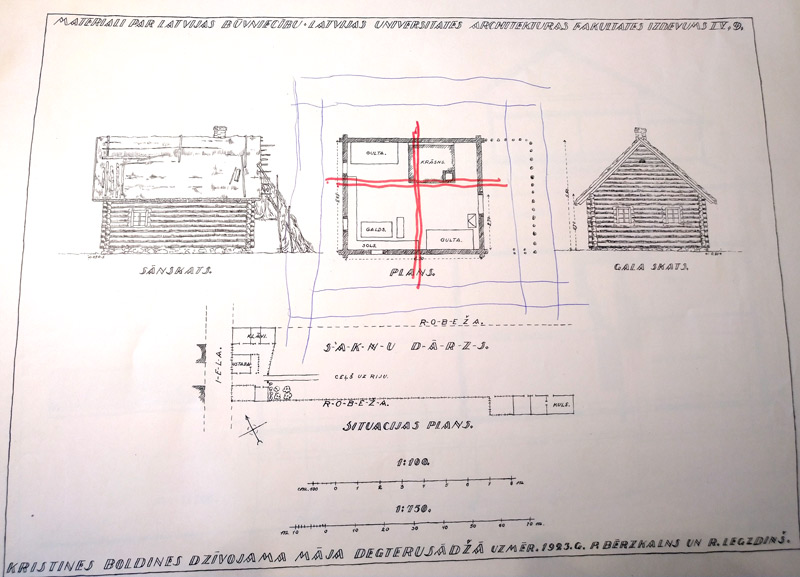 Āderu pētijums senai mājai Degteru sādžā